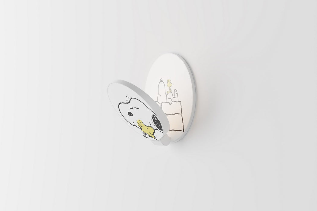 Koncept GRW-S-MWT-SW1-PI LED Wall Sconce, Matte White, Snoopy Woodstock
