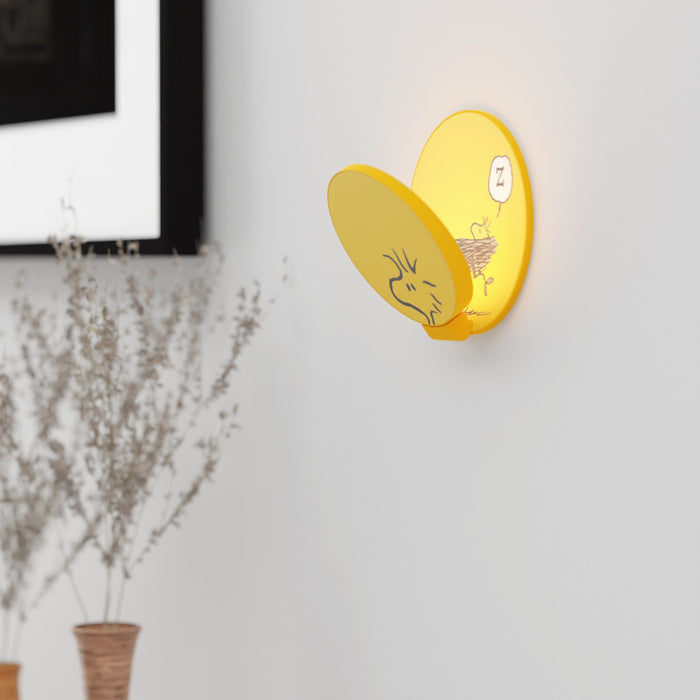 Koncept GRW-S-WSY-WO1-PI LED Wall Sconce, Matte Bright Yellow, Woodstock