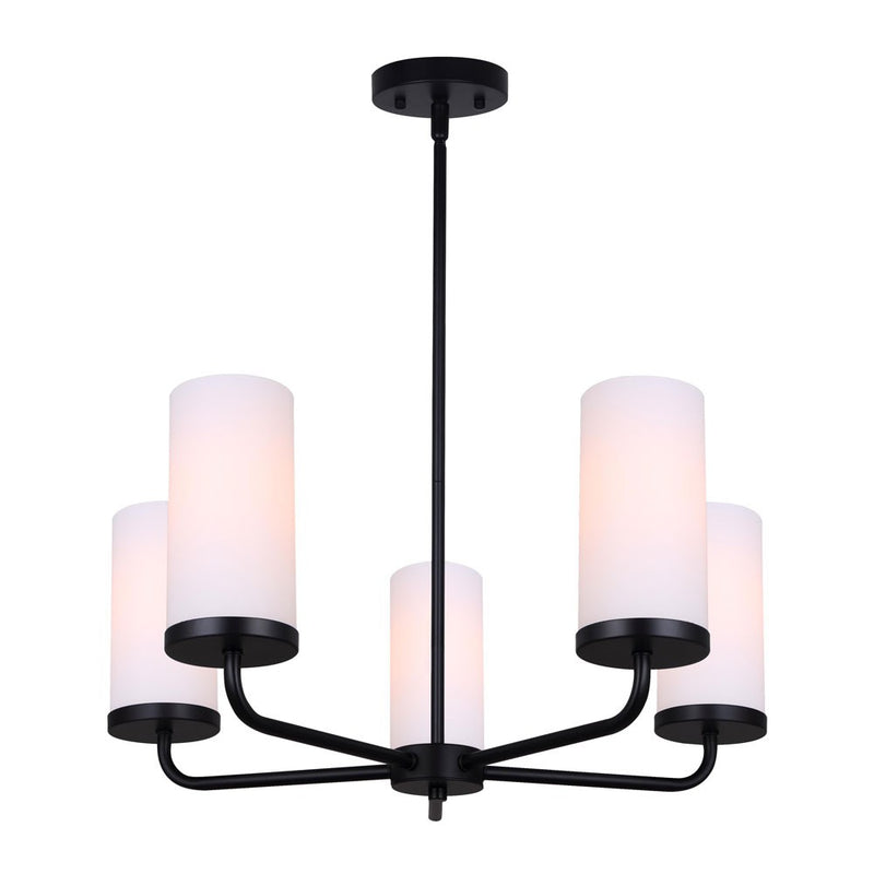 Canarm ICH2029B05BK Five Light Chandelier, Matte Black