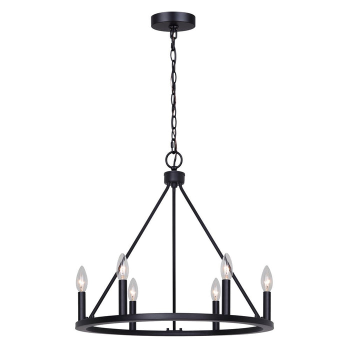 Canarm ICH2033B06BK26 Six Light Chandelier, Matte Black