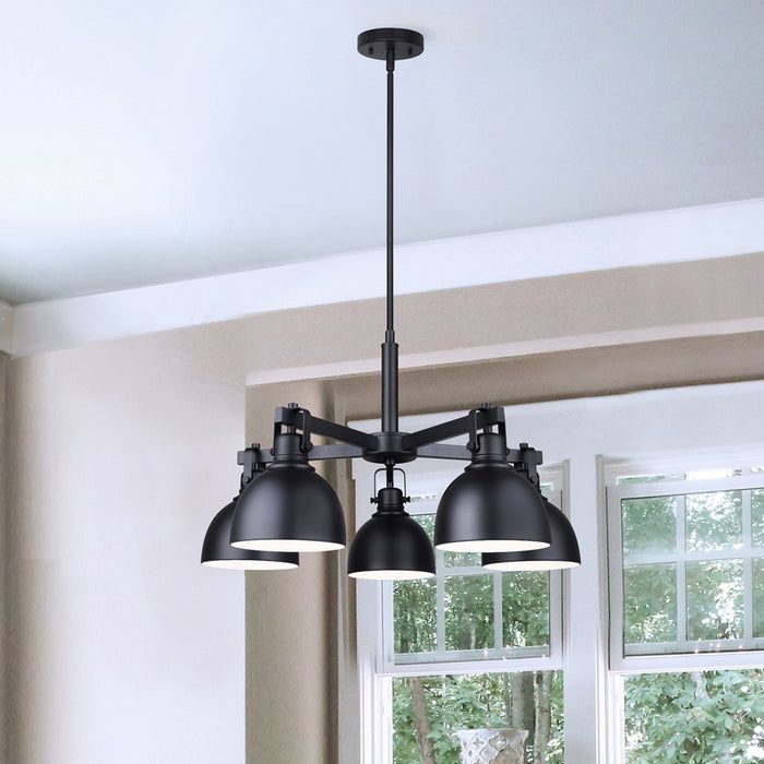 Canarm ICH622A05BK Five Light Chandelier, Matte Black