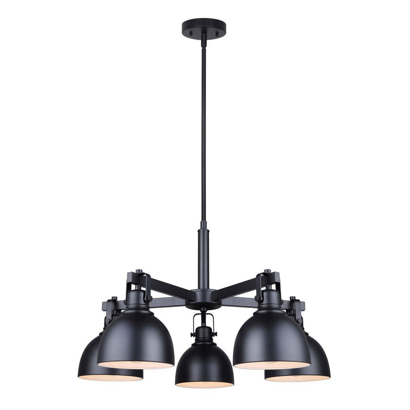 Canarm ICH622A05BK Five Light Chandelier, Matte Black