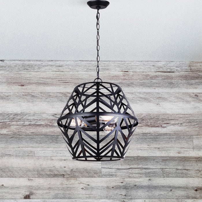 Canarm ICH635B03BK17 Three Light Chandelier, Matte Black