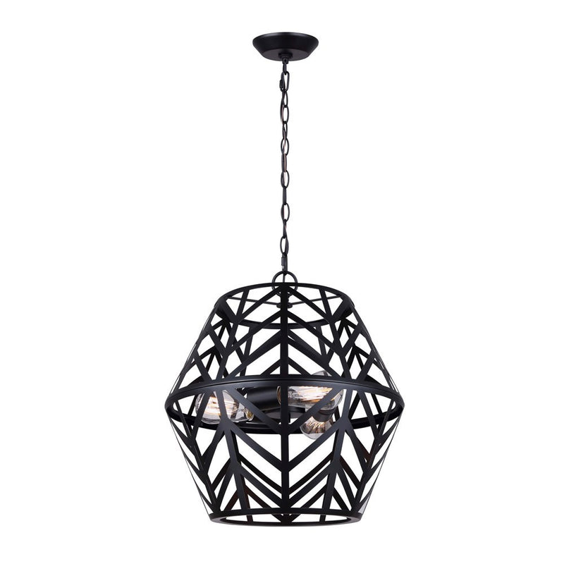 Canarm ICH635B03BK17 Three Light Chandelier, Matte Black