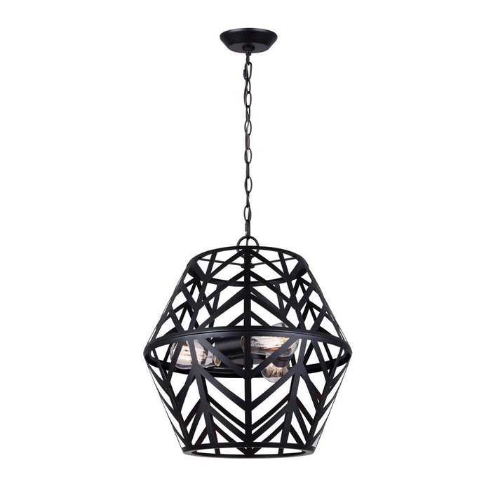 Canarm ICH635B03BK17 Three Light Chandelier, Matte Black