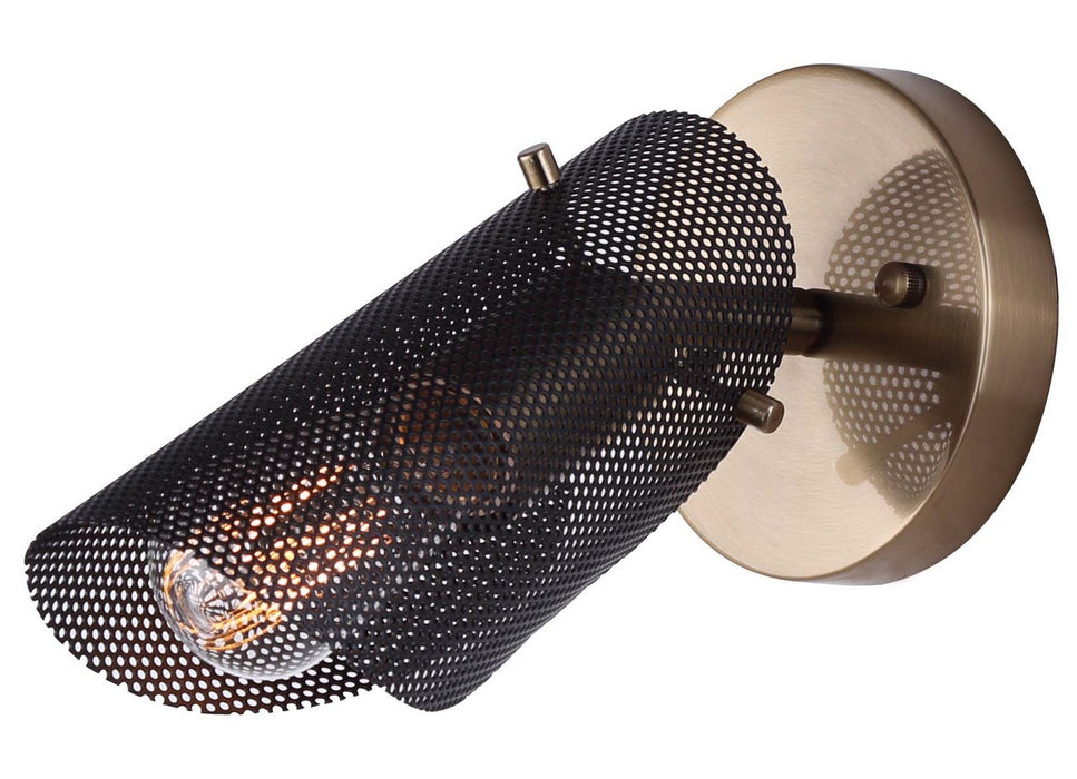 Canarm ICW1131A01BKG One Light Wall Sconce, Matte Black And Gold