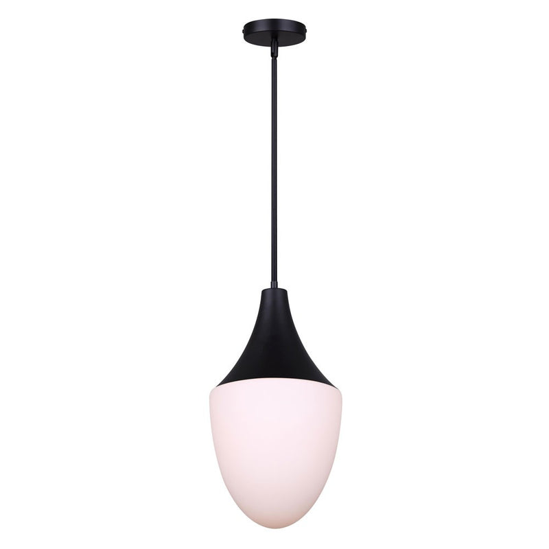 Canarm IPL1121A01BK One Light Pendant, Matte Black