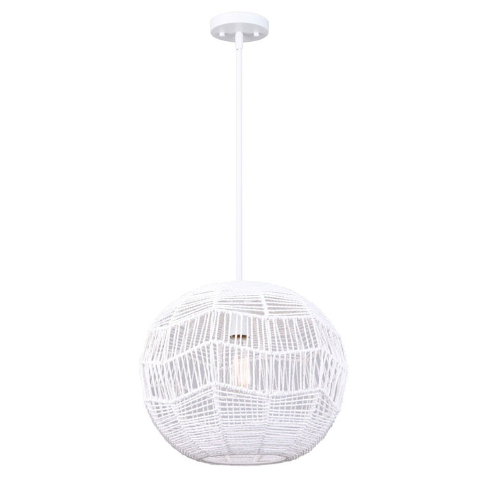 Canarm IPL2036B01WH One Light Pendant, Matte White