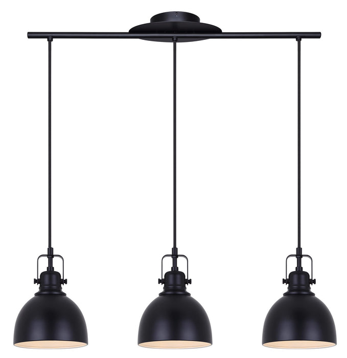 Canarm IPL622A03BK Three Light Pendant, Matte Black