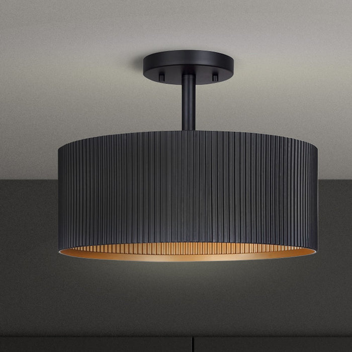 Canarm ISF1119A02BK Two Light Semi-Flush Mount, Matte Black