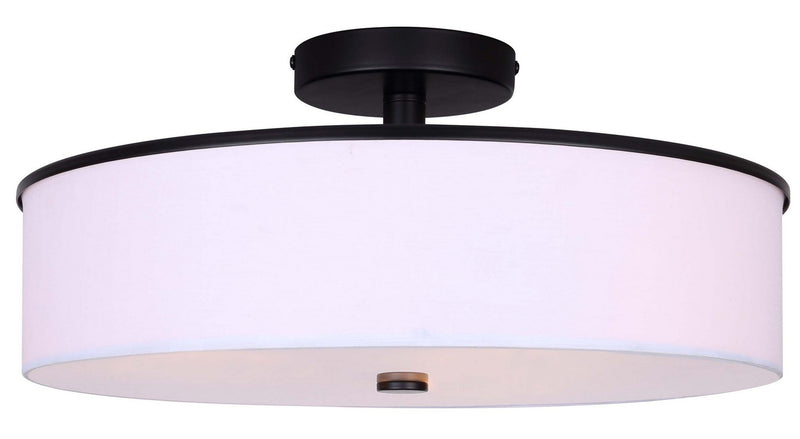 Canarm ISF2037B03BK Three Light Semi-Flush Mount, Matte Black