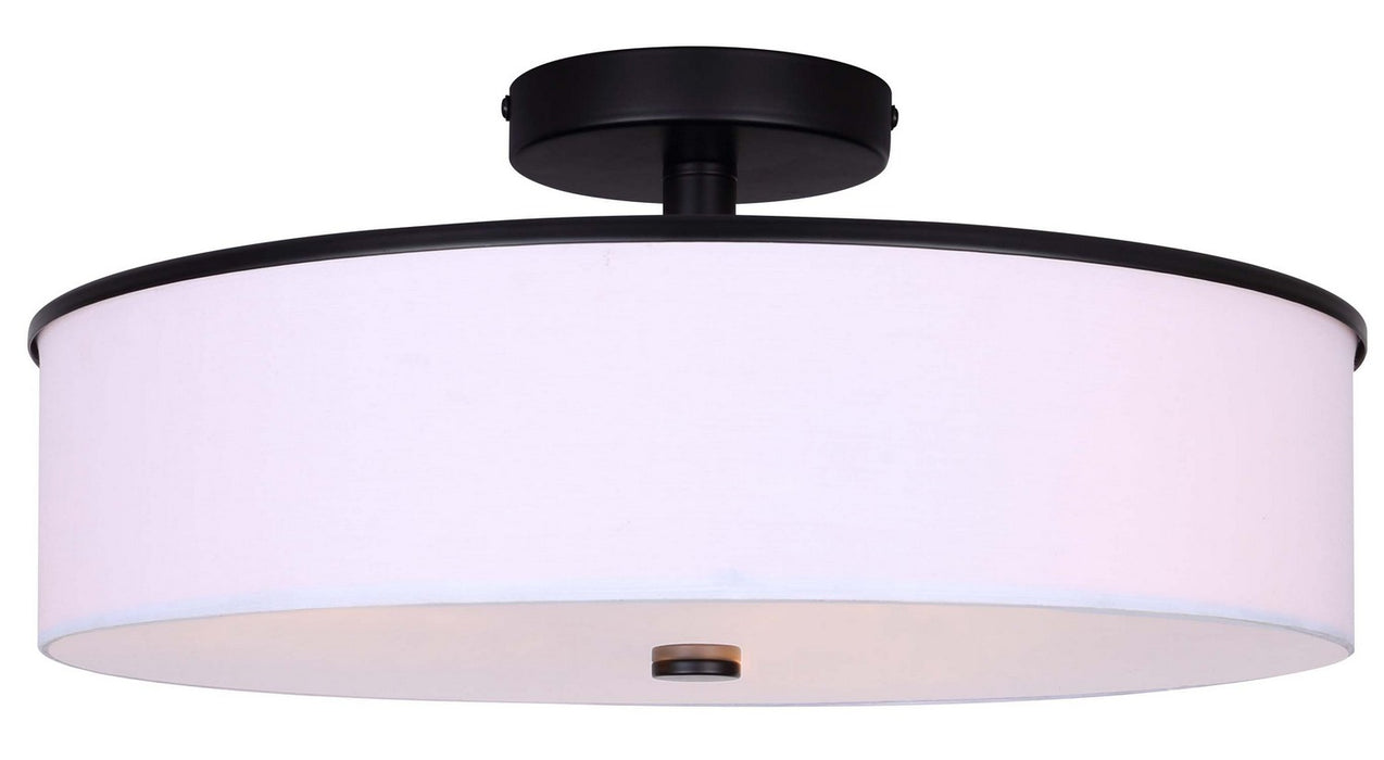 Canarm ISF2037B03BK Three Light Semi-Flush Mount, Matte Black