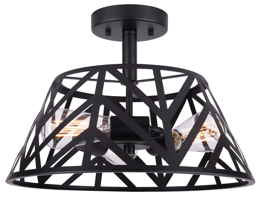 Canarm ISF635B03BK Three Light Semi-Flush Mount, Matte Black