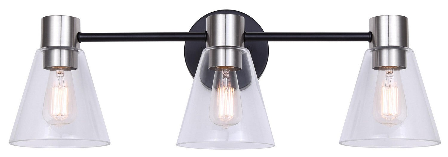Canarm IVL1127A03BKN Three Light Vanity, Matte Black