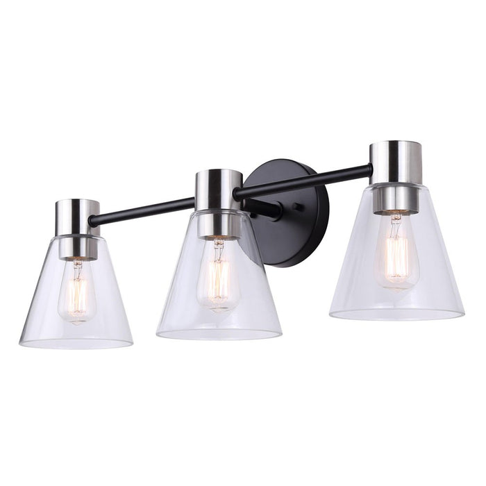 Canarm IVL1127A03BKN Three Light Vanity, Matte Black
