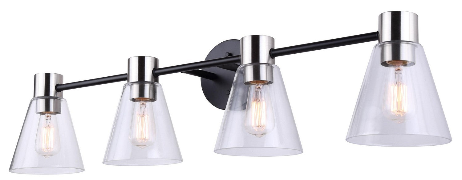 Canarm IVL1127A04BKN Four Light Vanity, Matte Black