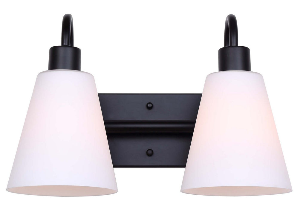 Canarm IVL1132A02BK Two Light Vanity, Matte Black