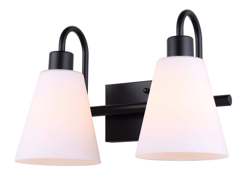 Canarm IVL1132A02BK Two Light Vanity, Matte Black