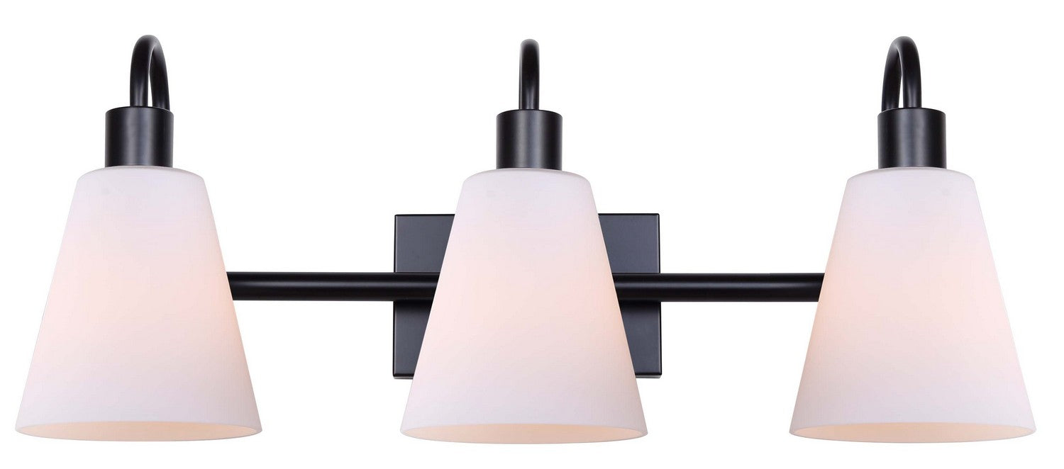 Canarm IVL1132A03BK Three Light Vanity, Matte Black