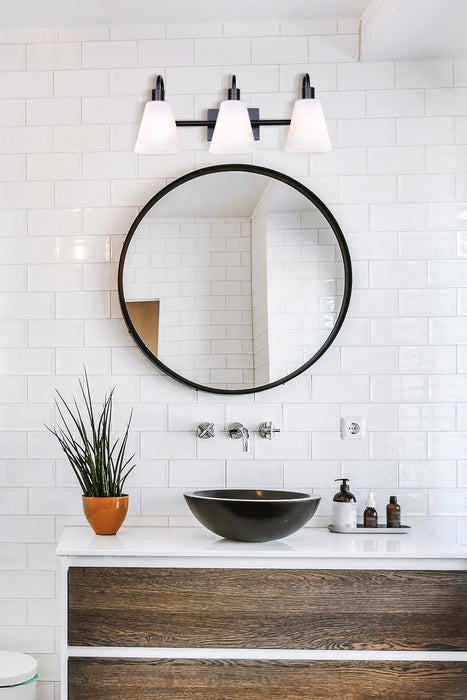 Canarm IVL1132A03BK Three Light Vanity, Matte Black