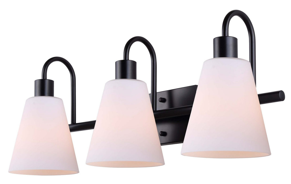 Canarm IVL1132A03BK Three Light Vanity, Matte Black