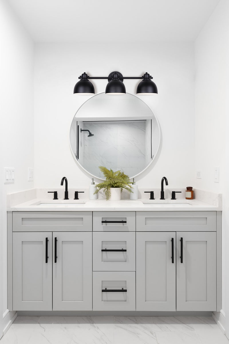 Canarm IVL622A03BK Three Light Vanity, Matte Black