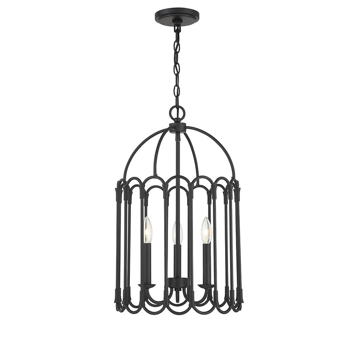 Meridian M30011MBK Three Light Pendant, Matte Black
