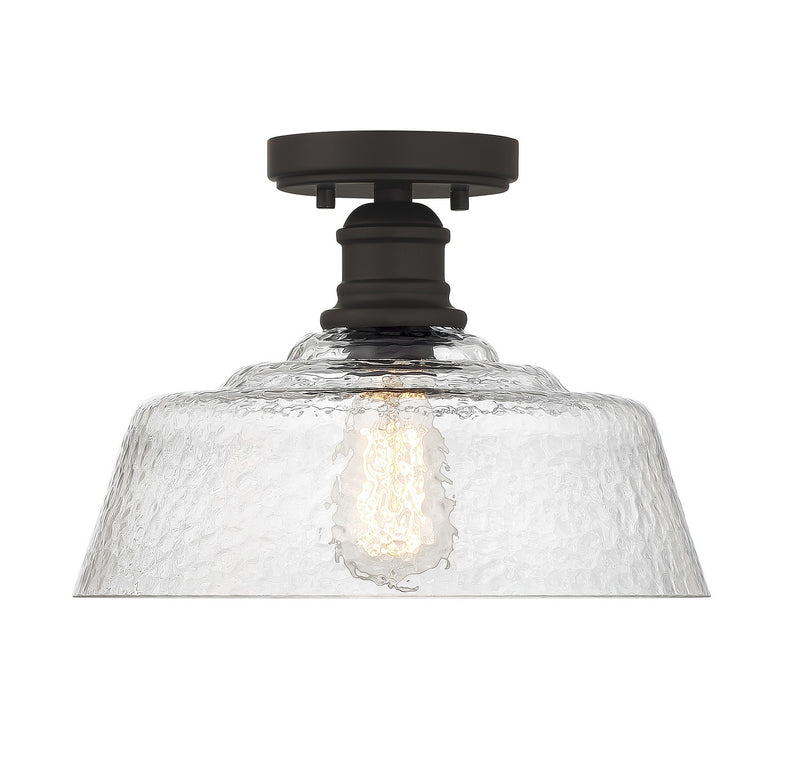 Meridian M60070ORB One Light Semi-Flush Mount, Oil Rubbed Bronze