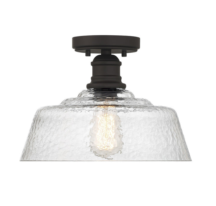Meridian M60070ORB One Light Semi-Flush Mount, Oil Rubbed Bronze