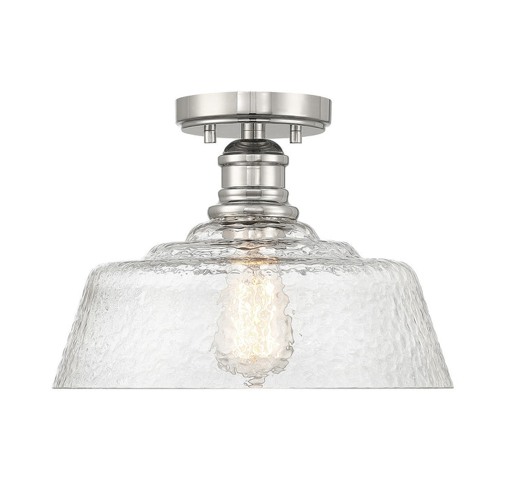 Meridian M60070PN One Light Semi-Flush Mount, Polished Nickel