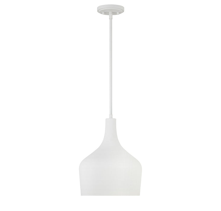 Meridian M70020BQW One Light Pendant, Bisque White