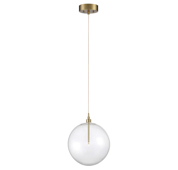 Meridian M70114NB LED Pendant, Natural Brass