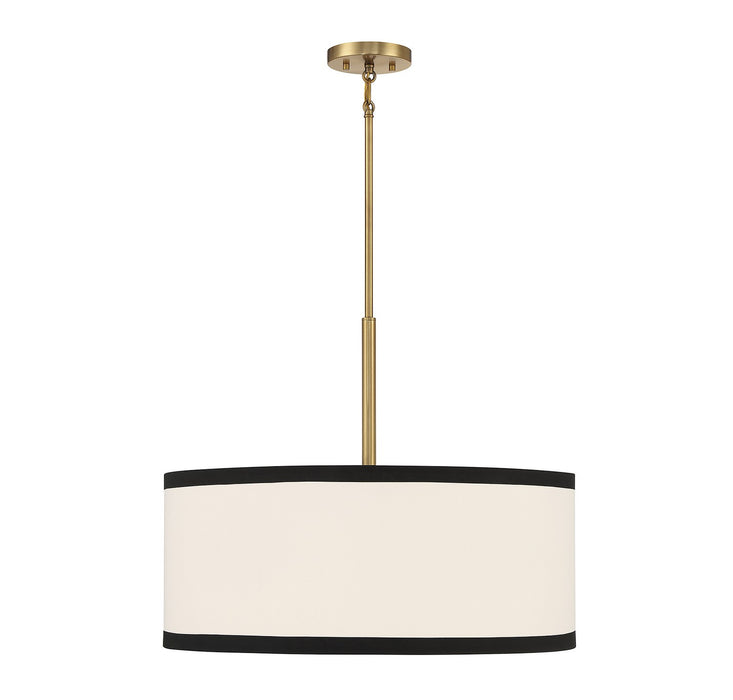 Meridian M7015NB Five Light Pendant, Natural Brass
