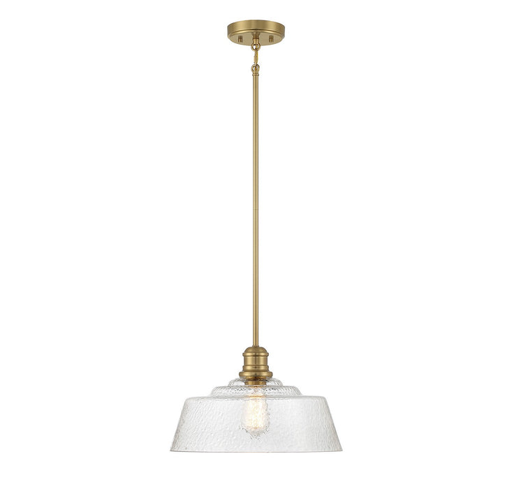 Meridian M7023NB One Light Pendant, Natural Brass
