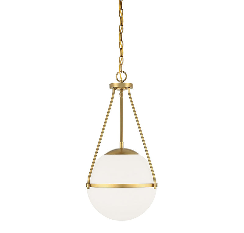 Meridian M7025NB One Light Pendant, Natural Brass