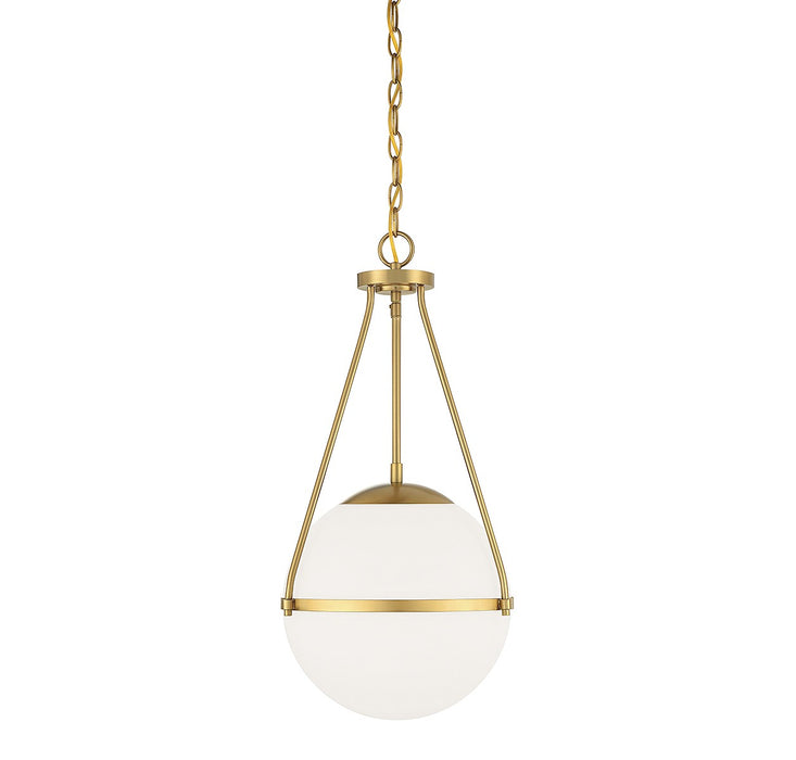 Meridian M7025NB One Light Pendant, Natural Brass