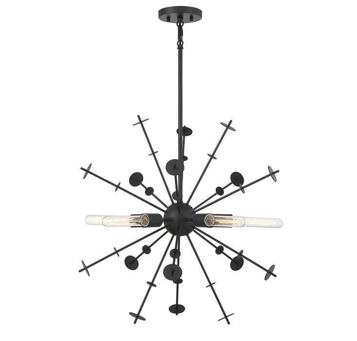 Meridian M7027MBK Five Light Pendant, Matte Black