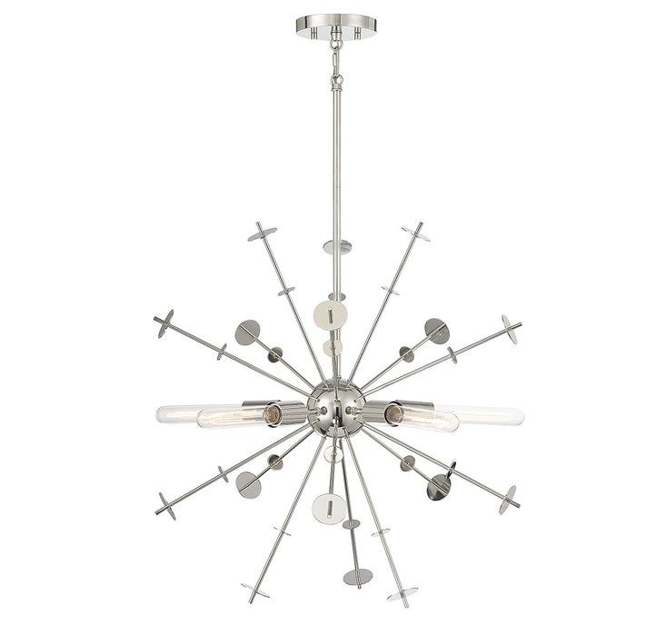 Meridian M7027PN Five Light Pendant, Polished Nickel