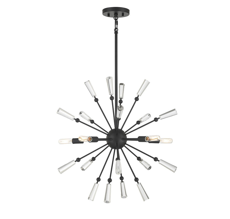 Meridian M7028MBK Five Light Pendant, Matte Black