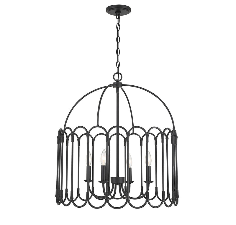 Meridian M7029MBK Four Light Pendant, Matte Black