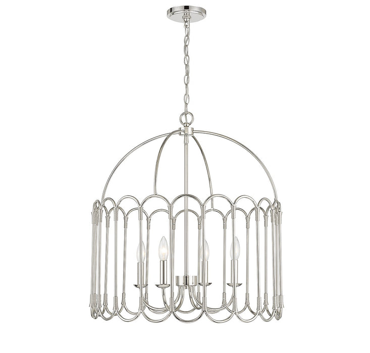 Meridian M7029PN Four Light Pendant, Polished Nickel