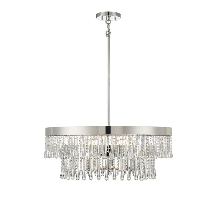 Meridian M7038PN Six Light Pendant, Polished Nickel