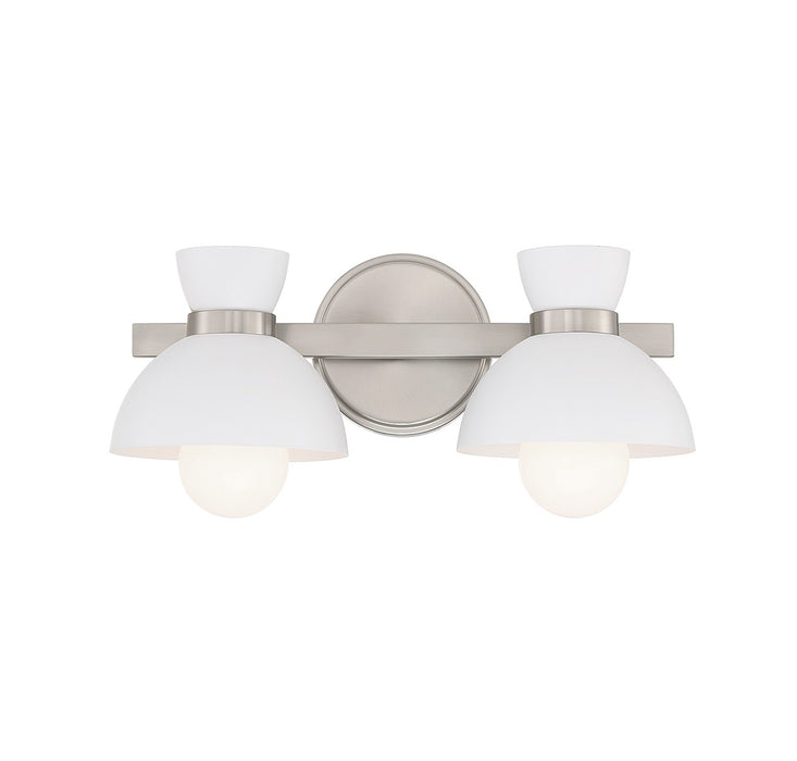 Meridian M80074BN Two Light Bathroom Vanity, Brushed Nickel