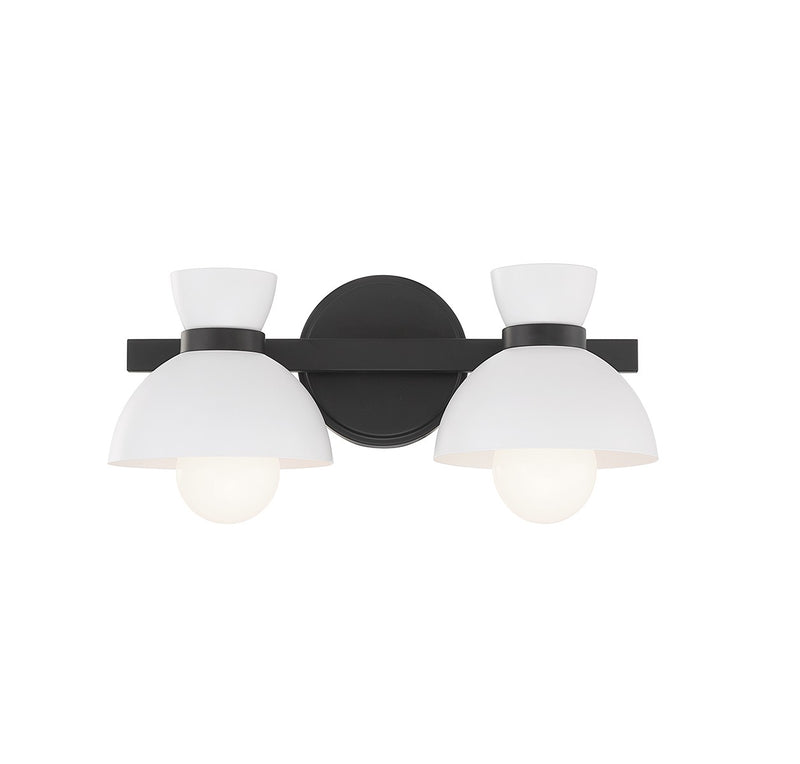 Meridian M80074MBK Two Light Bathroom Vanity, Matte Black