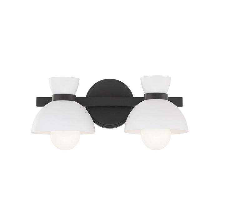 Meridian M80074MBK Two Light Bathroom Vanity, Matte Black