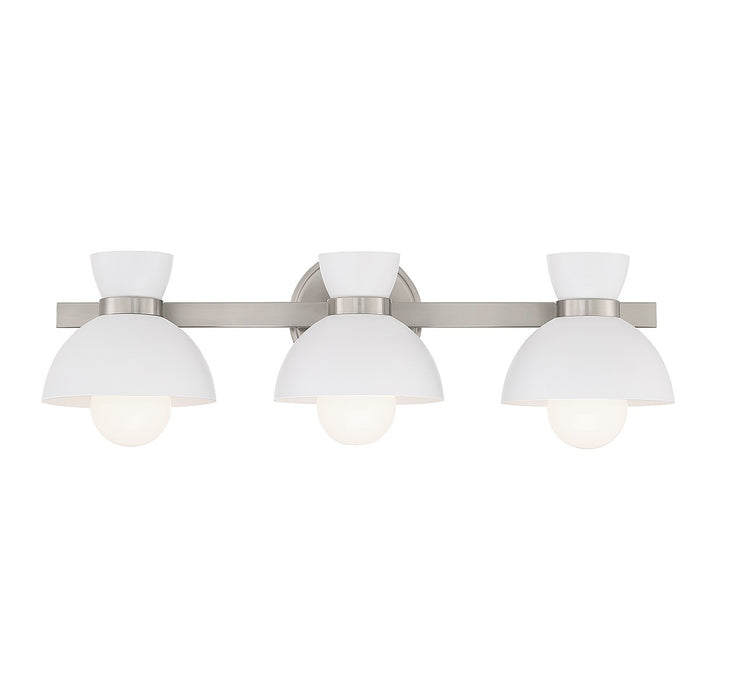 Meridian M80075BN Three Light Bathroom Vanity, Brushed Nickel