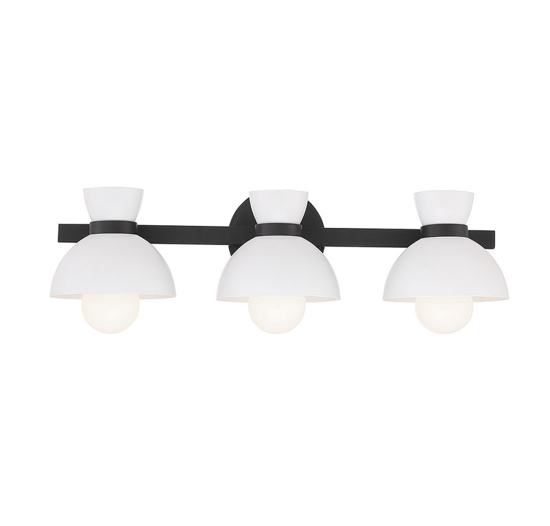 Meridian M80075MBK Three Light Bathroom Vanity, Matte Black