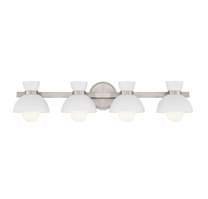 Meridian M80076BN Four Light Bathroom Vanity, Brushed Nickel