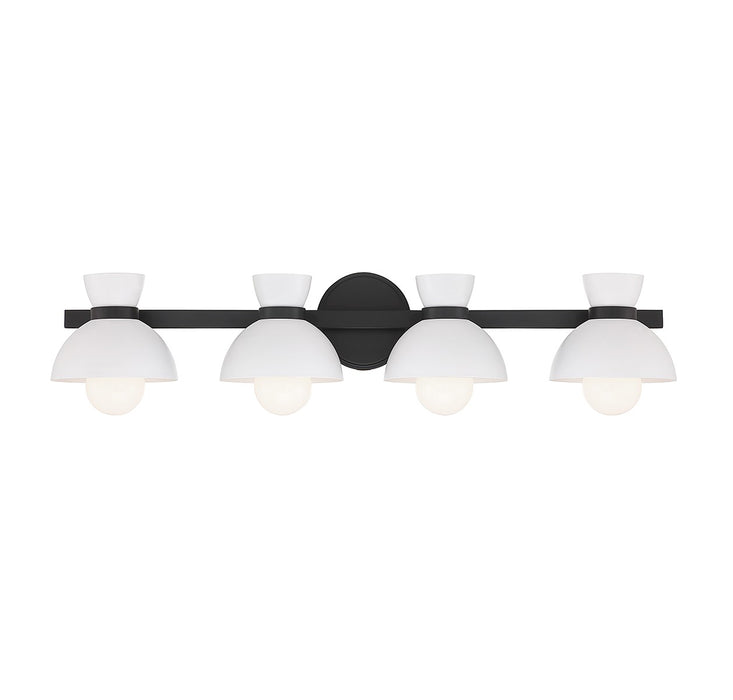 Meridian M80076MBK Four Light Bathroom Vanity, Matte Black