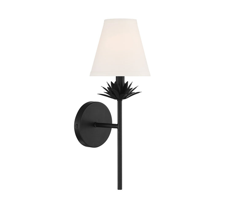 Meridian M90077MBK One Light Wall Sconce, Matte Black
